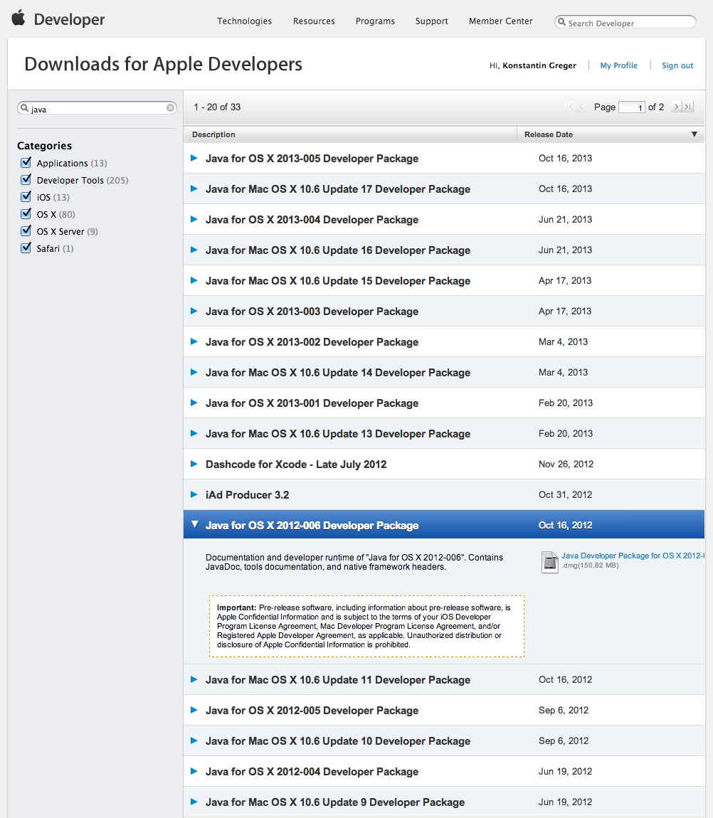 java se 6 runtime for mountain lion